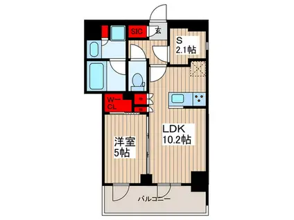 コンフォリア本所吾妻橋II(1SLDK/3階)の間取り写真
