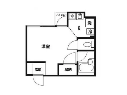 アクアデビラ(ワンルーム/3階)の間取り写真