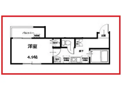 メルディア竹ノ塚III(1K/3階)の間取り写真