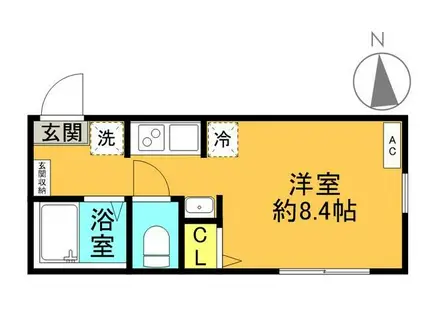 VENUS RESIDENCE三ッ沢上町(ワンルーム/1階)の間取り写真