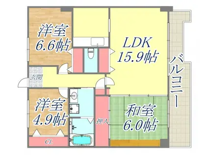 ルミエール西宮(3LDK/3階)の間取り写真