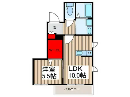 ローズガーデン(1LDK/3階)の間取り写真