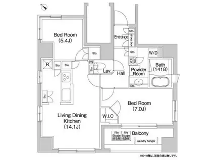 コンフォリア本駒込(2LDK/9階)の間取り写真
