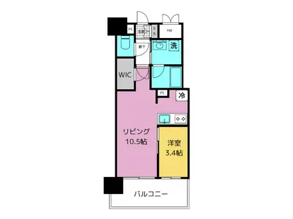 RJRプレシア百年橋(1LDK/14階)の間取り写真