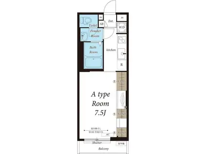リブリ・EBINA山手(1K/3階)の間取り写真