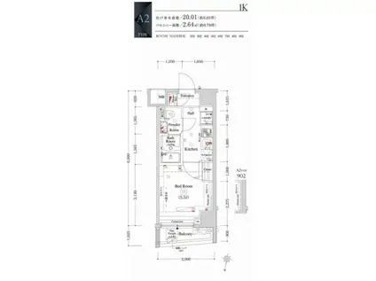 OMNIA横濱阪東橋(1K/4階)の間取り写真