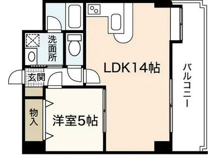 井口台FLATSII(1LDK/6階)の間取り写真