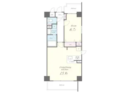 フィオーレ元浅草(1LDK/3階)の間取り写真