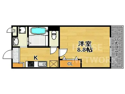 GRANDIR西院(1K/3階)の間取り写真