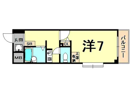 ガーデンプレイス夙川(1K/2階)の間取り写真