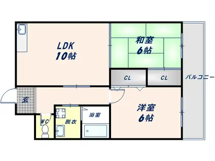 エムグランツ光陽(2LDK/3階)の間取り写真