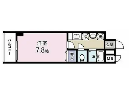 ジョイ北方(1K/4階)の間取り写真