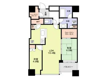 プラウドタワー千代田富士見(2LDK/28階)の間取り写真