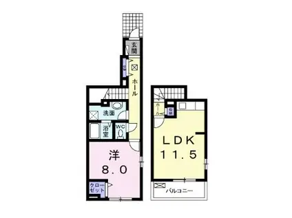 プロムナード・大瀬(2LDK/1階)の間取り写真