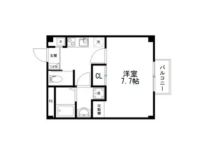 ノースクレア(1K/2階)の間取り写真