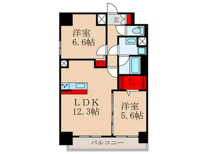 ヴィーナスコート(2LDK/8階)の間取り写真