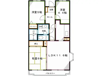 ベルガーデン(3LDK/2階)の間取り写真