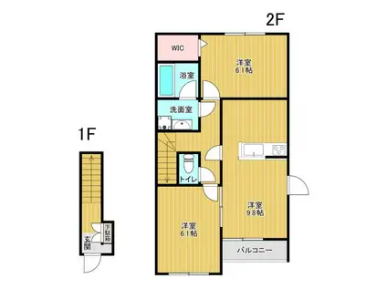 リュクス西明石2(2LDK/2階)の間取り写真