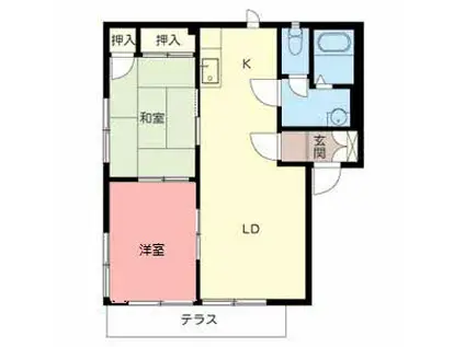 アスターIII(2LDK/1階)の間取り写真