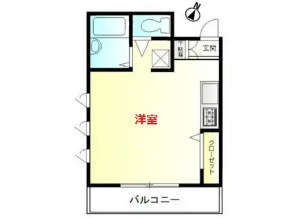 ハイム中原(ワンルーム/1階)の間取り写真