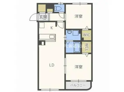 ブロッサ美香保(2LDK/2階)の間取り写真