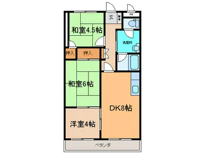 シャルム帯広(3DK/3階)の間取り写真