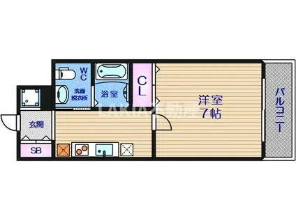 B-RISE玉造(1K/6階)の間取り写真
