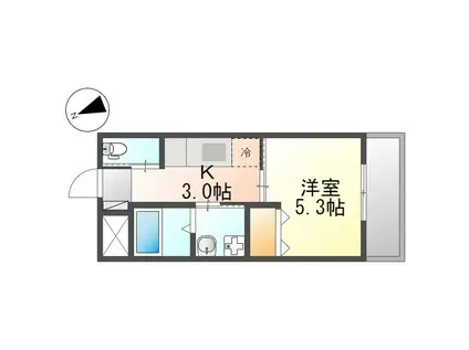 コンフォーティアエスパース(1K/3階)の間取り写真