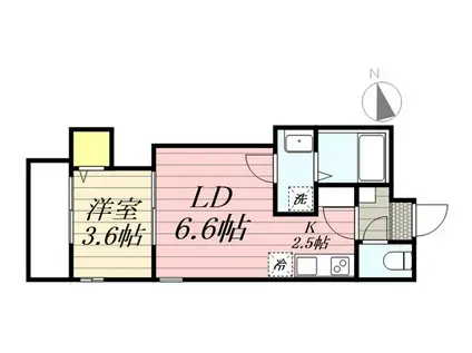 CHERIM西鉄久留米VI(1LDK/2階)の間取り写真