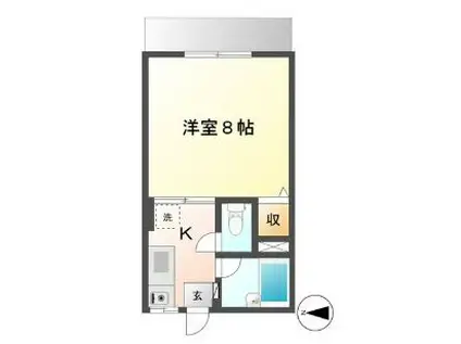 福田ハイツ(1K/2階)の間取り写真