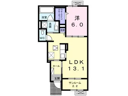 チェリーブロッサムA(1LDK/1階)の間取り写真