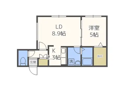 エルキューブ学園前(1LDK/4階)の間取り写真