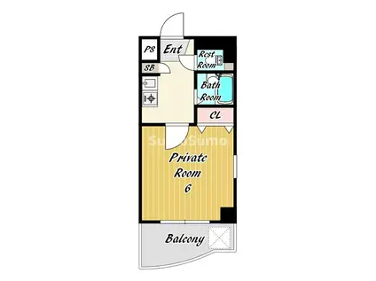 コートエクシブII(1K/8階)の間取り写真