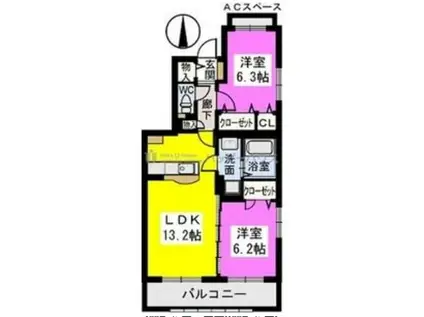 ブランシュ ネージュ(2LDK/3階)の間取り写真