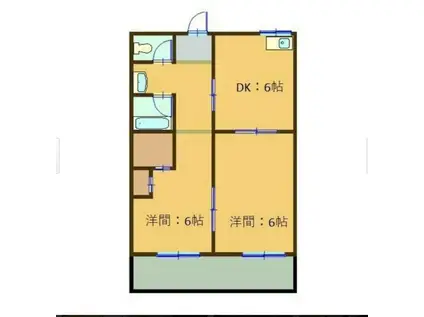 第三ヤマモトビル 1A 2DK(2DK/1階)の間取り写真