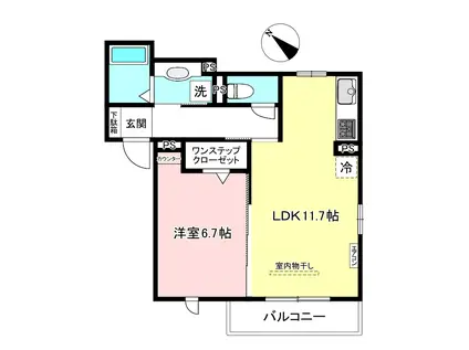 シルベール(1LDK/3階)の間取り写真