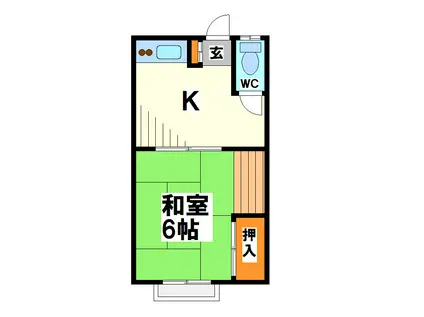 第二小菊荘(1K/2階)の間取り写真