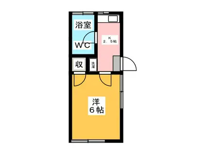 宇田荘(1K/1階)の間取り写真