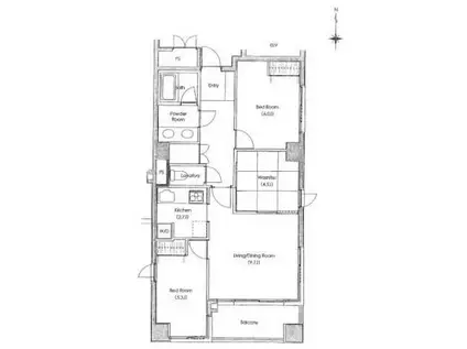 LANAI 1521(3LDK/4階)の間取り写真