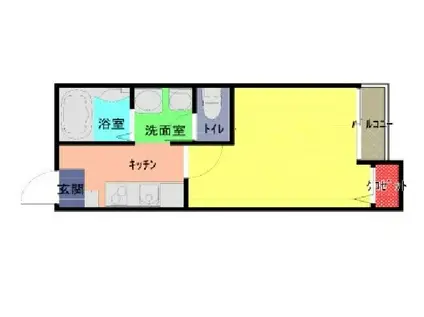 LAPIS東大宮(1K/1階)の間取り写真