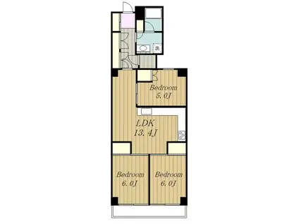 ドミール生田(3LDK/2階)の間取り写真
