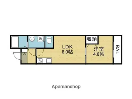 アッシュメゾン加美正覚寺V(1LDK/3階)の間取り写真