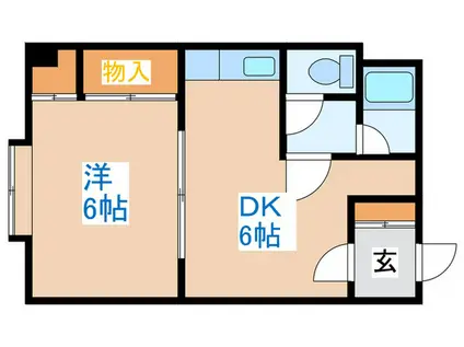 曙リバ-サイド(1DK/3階)の間取り写真