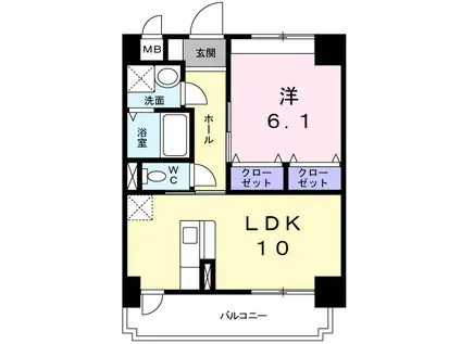 グレイスヒルズ大久保(1LDK/2階)の間取り写真