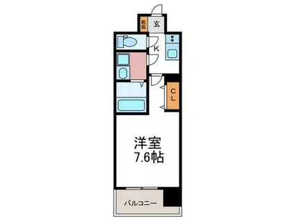 ソルテラス京都西院 STATION SIDE(1K/1階)の間取り写真