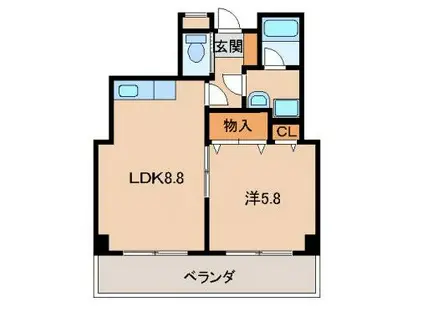 パル・ティール紀三井寺(1LDK/3階)の間取り写真