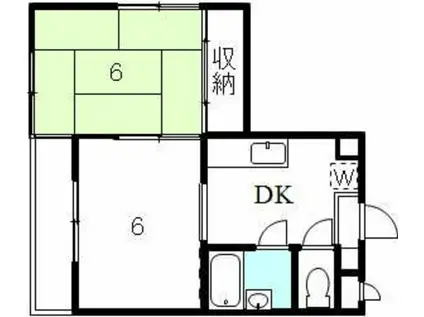 小金井フラット(2K/2階)の間取り写真