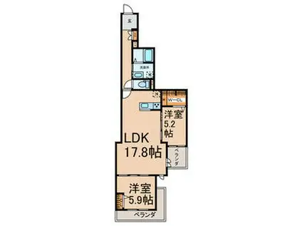サンウッド要(2LDK/1階)の間取り写真