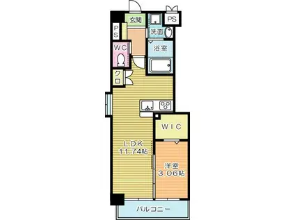 スマート到津(1LDK/3階)の間取り写真