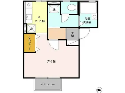ラフィーネ・吉井(1K/2階)の間取り写真